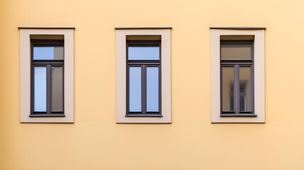Three Windows on a Yellow Wall