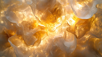 Radiant Gold Breaking Through Smoky Textures - An Interplay of Light and Intricacy