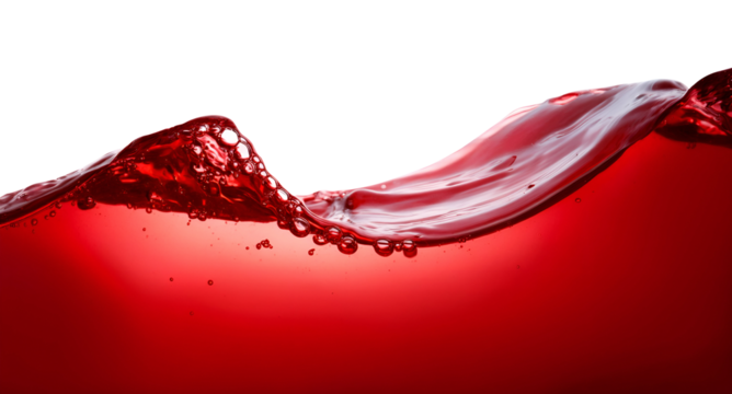 Red liquid surface