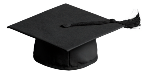 PNG Black graduation cap with tassel