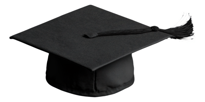PNG Black graduation cap with tassel