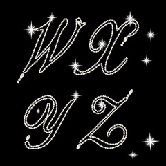 Capital Letters of English alphabet romantic with pearls