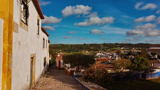 The medieval fortified town of Obidos, Leiria, Portugal, considered one of the seven wonders of Portugal