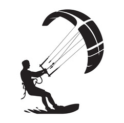 kitesurfing silhouette illustration vector
