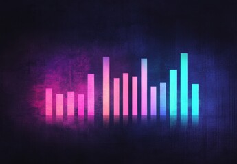 Abstract color sound wave pattern with vibrant shades of pink, blue, and purple representing dynamic music and audio frequency in a modern digital style