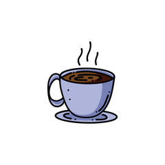 cozy cup of coffee, warm drink vector