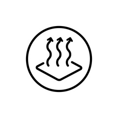 Heated floor outline icon. House heating related icon and linear vector. HVAC system sign. Concept for your logo web mobile app UI design