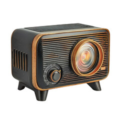 Vintage film projector isolated on transparent background
