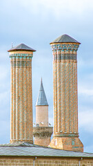 Twin Minaret Madrasa and Erzurum Grand Mosque: A perfect architectural view.