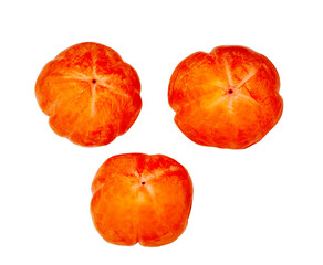Persimmon fruits isolated on a white background
