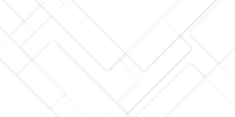 Abstract white background design with layers of textured white transparent material in triangle and squares shapes. White color technology concept geometric line vector white light grey background.	

