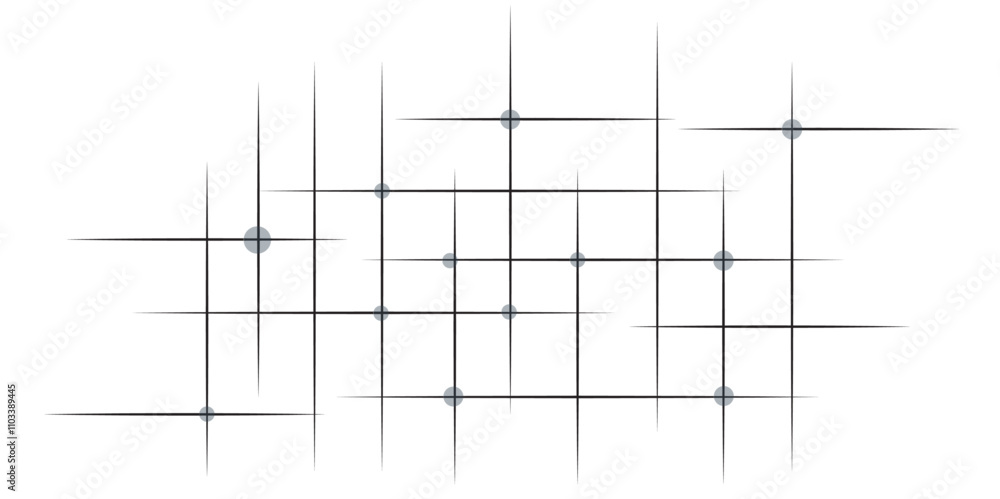 Poster abstract lines in grey and white tone of many squares and rectangle shapes on white background. meta