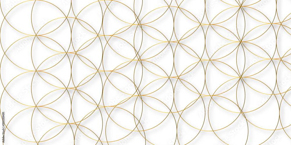 Poster abstract white geometric overlapping circle background with shadow. vector circles template vector d