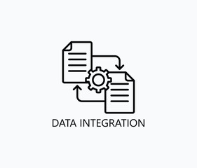 Data Integration Vector, Icon Or Logo Sign Symbol Illustration 