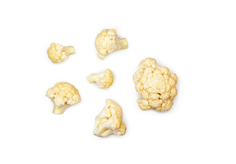 Cauliflower isolated on a white background, contour