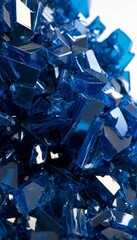 Abstract Background of Sparkling Blue Ice Cubes, Crystal Clear, Transparent, and Refreshing
