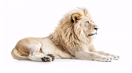 White lion, Panthera leo, isolated.