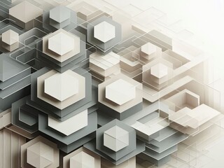 Abstract background with beige geometric shapes and fine lines in a minimalistic design