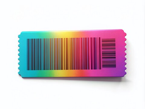 Blank Ticket Template with Barcode for Concerts, Movies, Theaters, and Discounts - Isolated on White Background for Easy Customization and Use