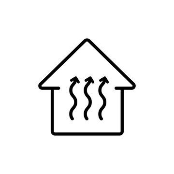 recommend clip art: Heated floor outline icon. House heating related icon and linear vector. HVAC system sign. Concept for your logo web mobile app UI design