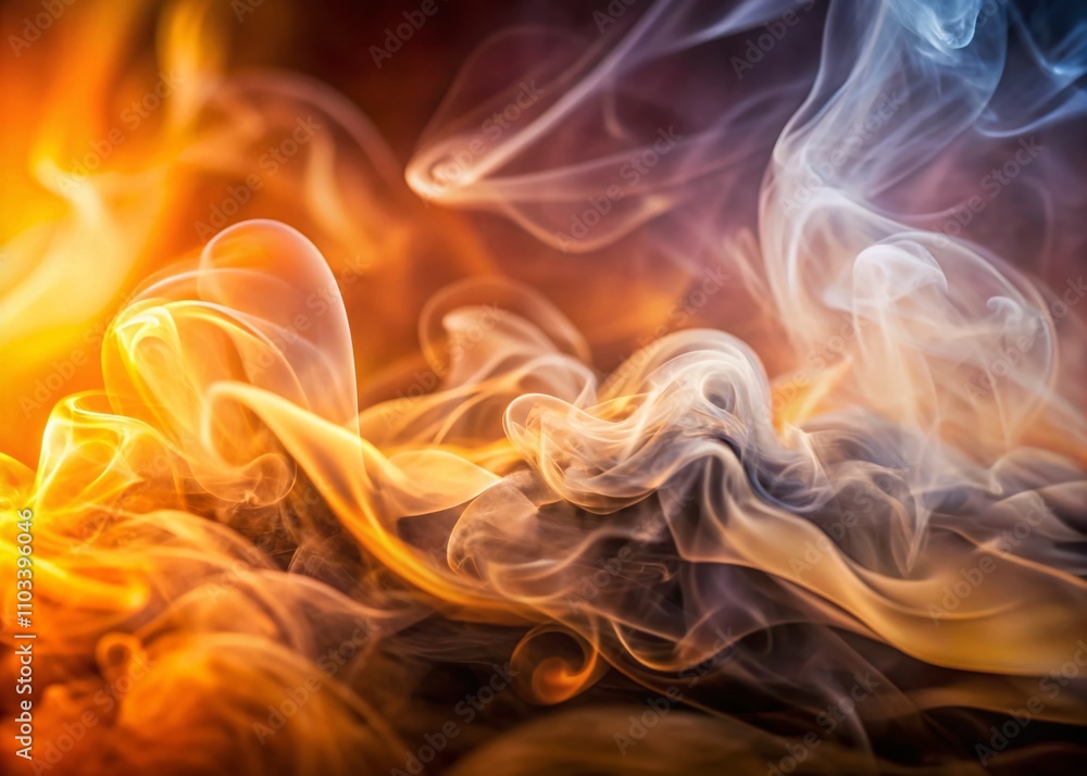 Poster blurred gradient smoke to amber abstract background in macro photography with soft hues and fluid mo