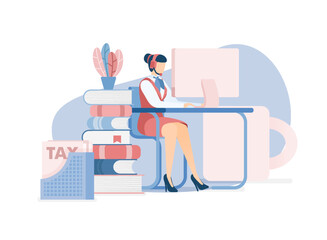 Women Technical Support Working at Desk. Concept of Ideas from Advice, Help, Assistance, Consultation, Ask