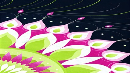 floral background with colorful and beautiful illustrations