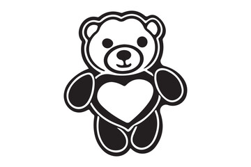 Teddy Bear Toy Silhouette Art Vector Design.