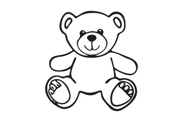 Teddy Bear Toy Silhouette Art Vector Design.