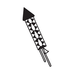 Festive Christmas Fireworks Silhouette - Vector Art Illustration.