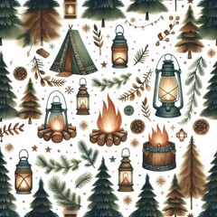 Rustic Camping Pattern
