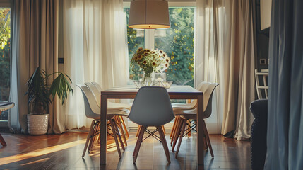 Modern style interior design 3d illustration