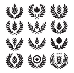 laurel sign silhouette illustration vector