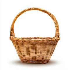 Wicker basket isolated on white background