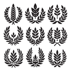 laurel sign silhouette illustration vector