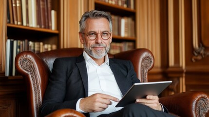 Obraz premium Elegant seniors shopping online using tablets, showcasing convenience and modern digital lifestyle.