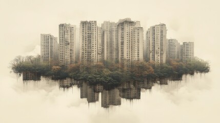 Fototapeta premium A dramatic shot highlighting the detrimental impact of urbanization on the environment