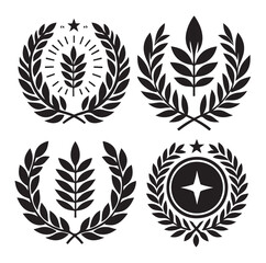 laurel sign silhouette illustration vector