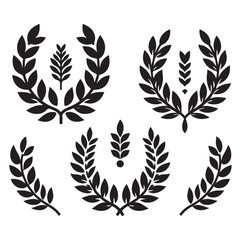 laurel sign silhouette illustration vector