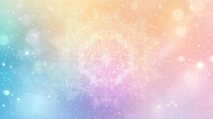Fototapeta premium A colorful background with a snowflake in the center