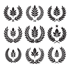 laurel sign silhouette illustration vector