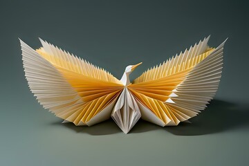 A folded paper bird