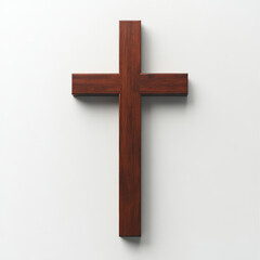 Wooden cross isolated on white background