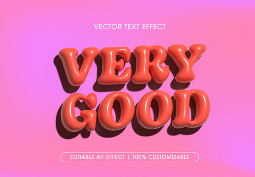 Red and Pink 3D Inflated Text Effect
