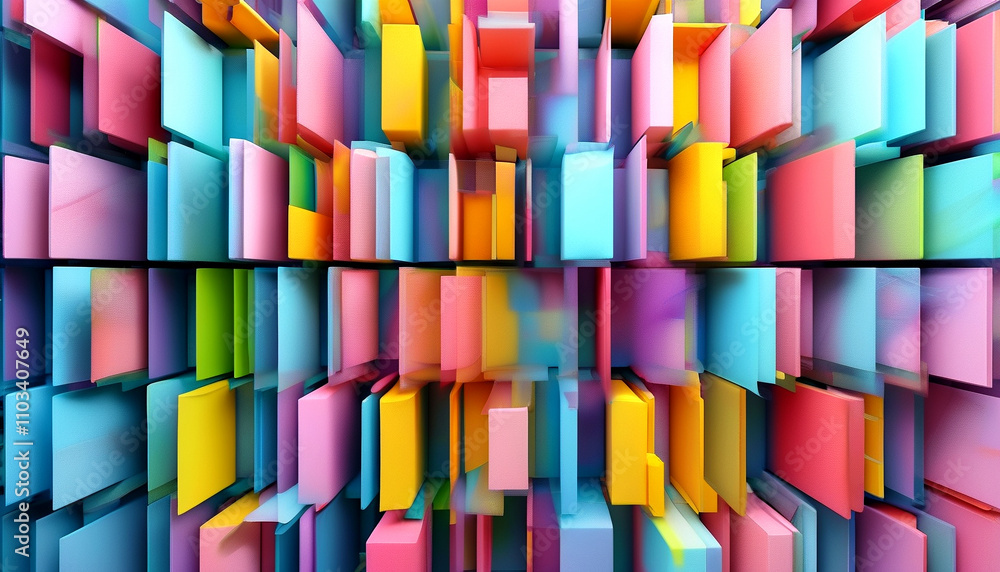 Poster vibrant abstract shapes create a mesmerizing 3d color explosion in modern design