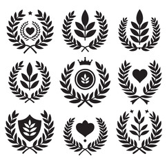 Obraz premium laurel sign silhouette illustration vector