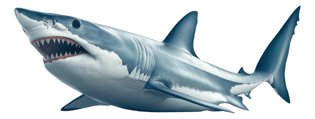 Naklejka premium PNG Great white shark with open mouth