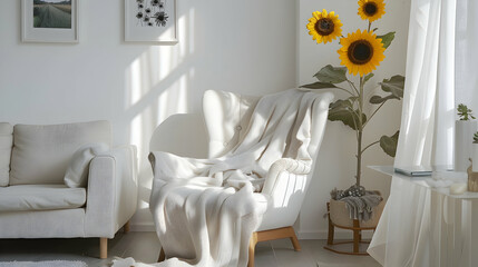Modern style interior design 3d illustration