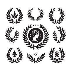 laurel sign silhouette illustration vector