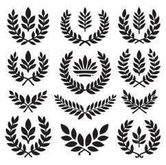 laurel sign silhouette illustration vector